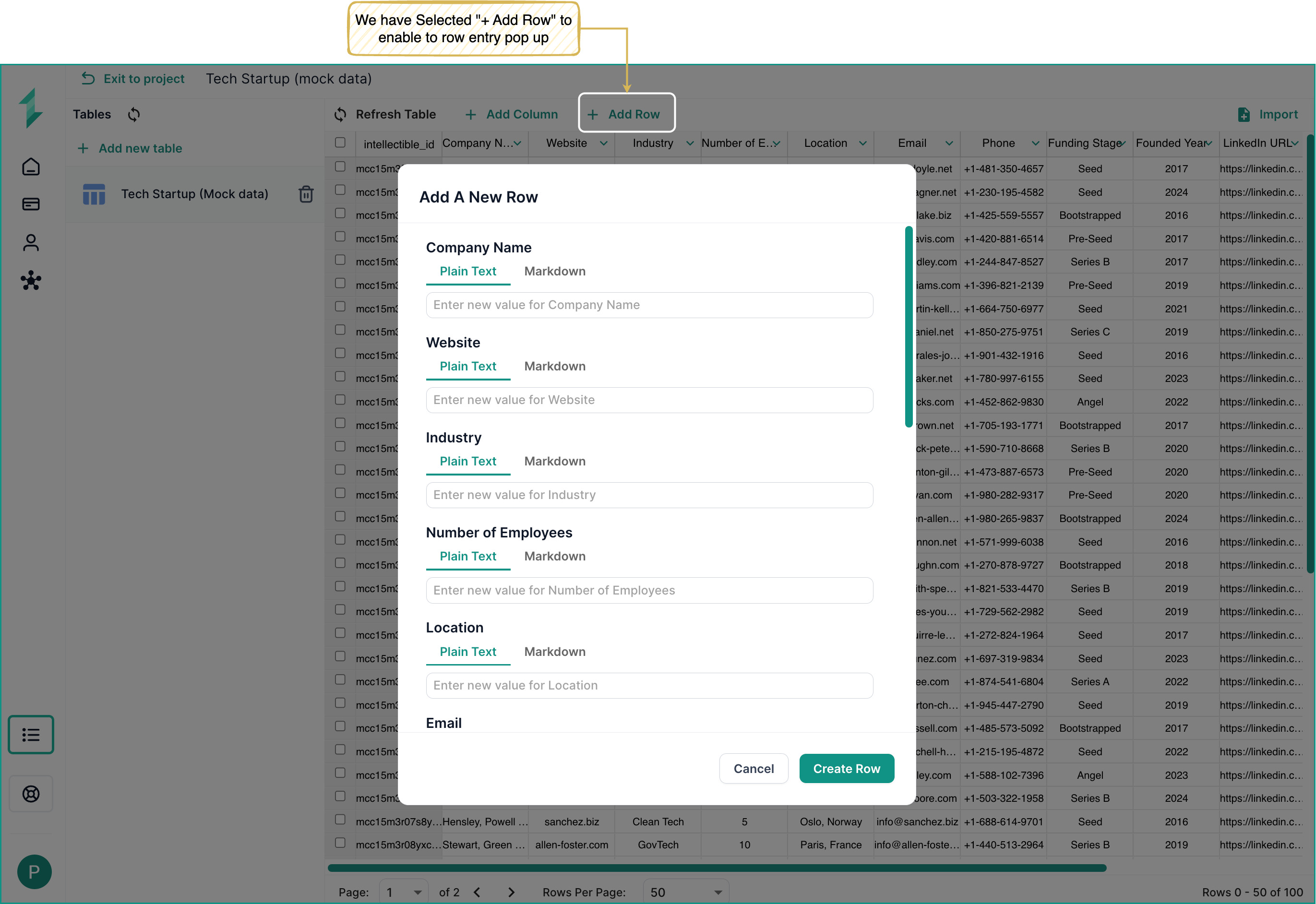 Add Row to Database