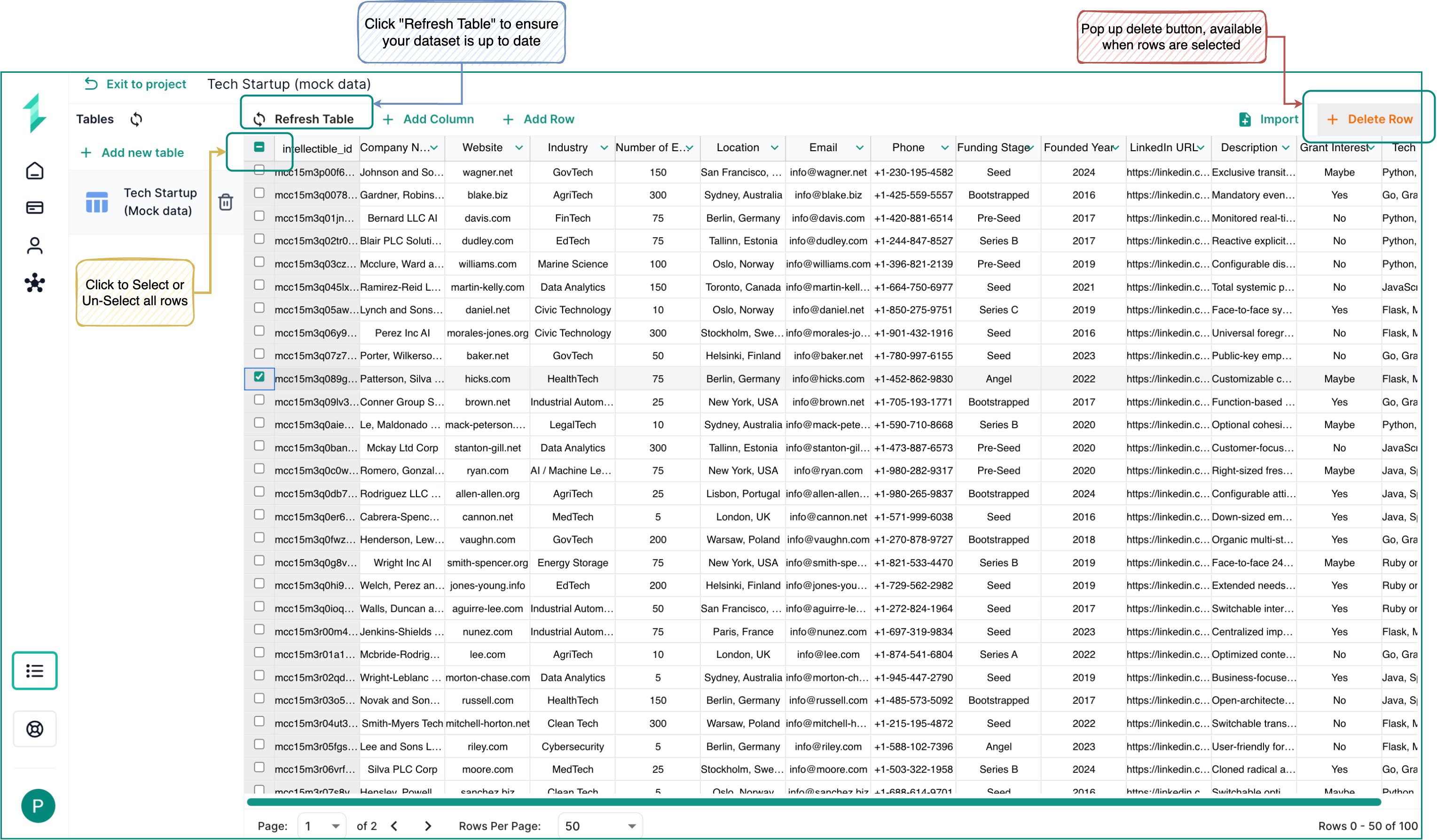 Database Delete Rows