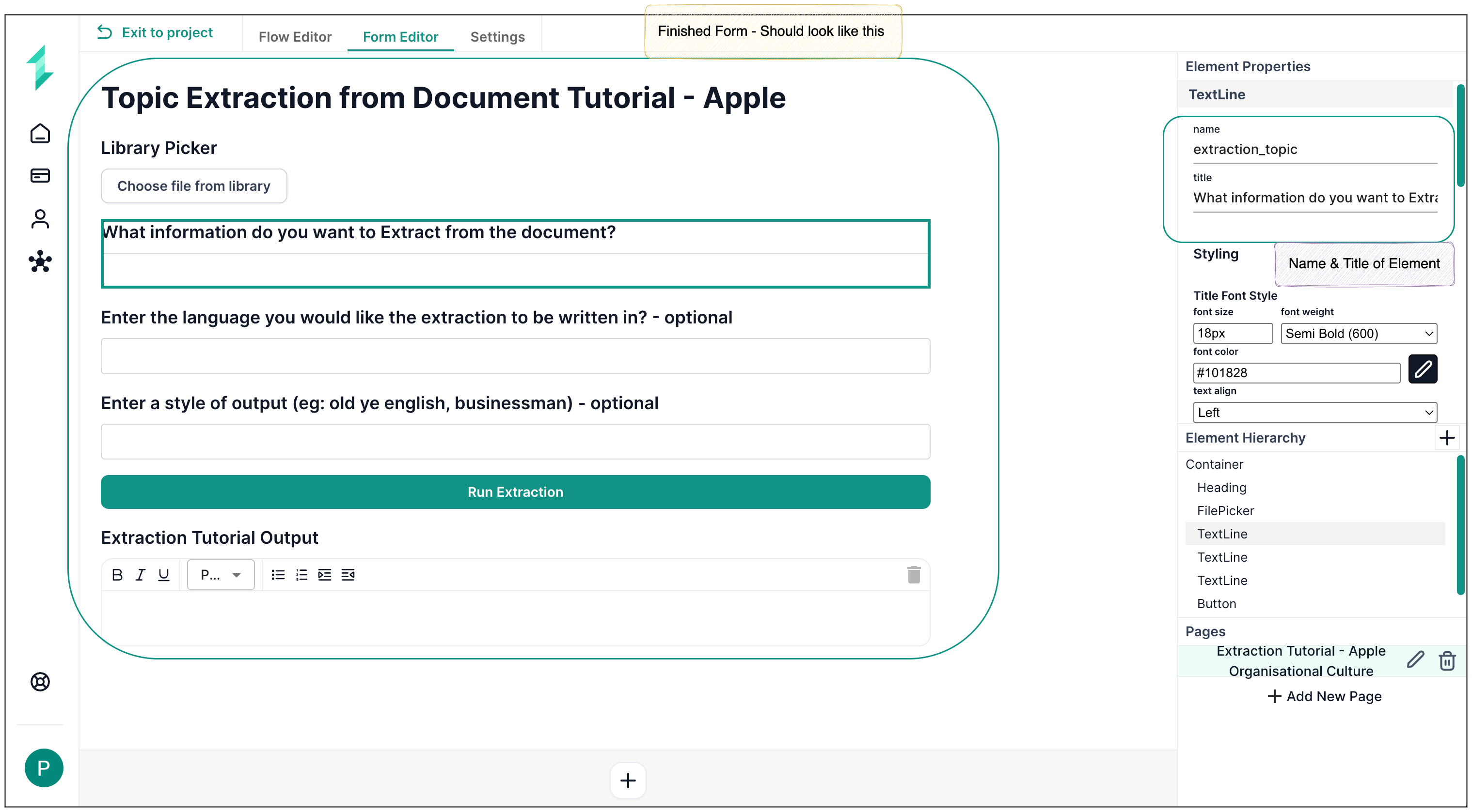 Form Flow Screen