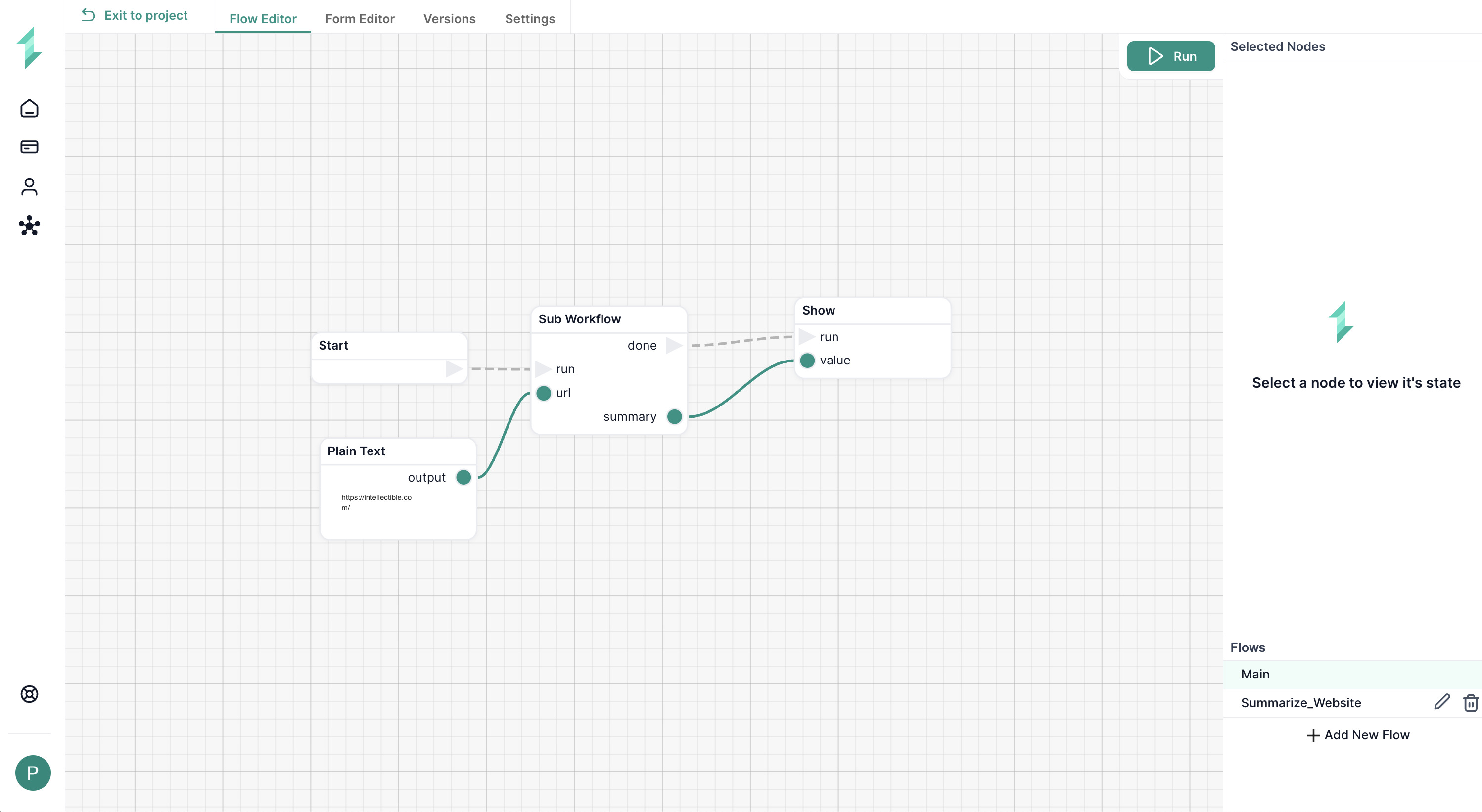 Subworkflow Main Workflow